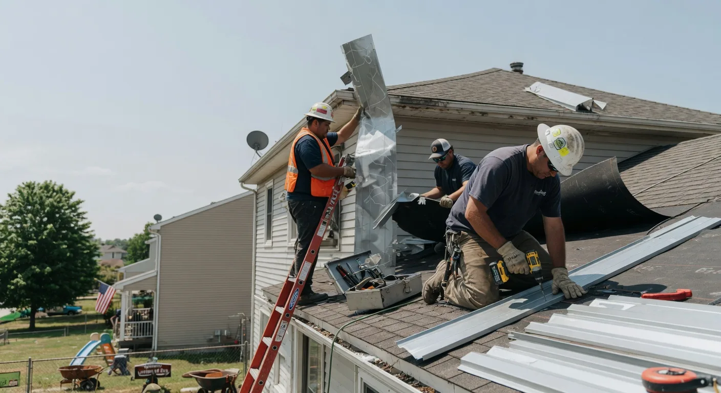Storm Damage Metal Roof Repair in West Granby, CT